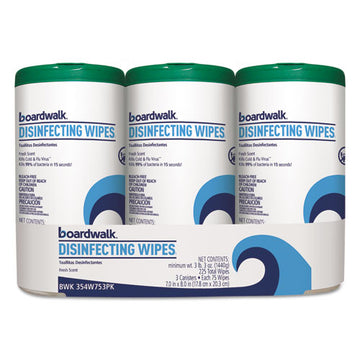 Boardwalk® Disinfecting Wipes, 8 X 7, Fresh Scent, 75-canister, 3 Canisters-pack freeshipping - TVN Wholesale